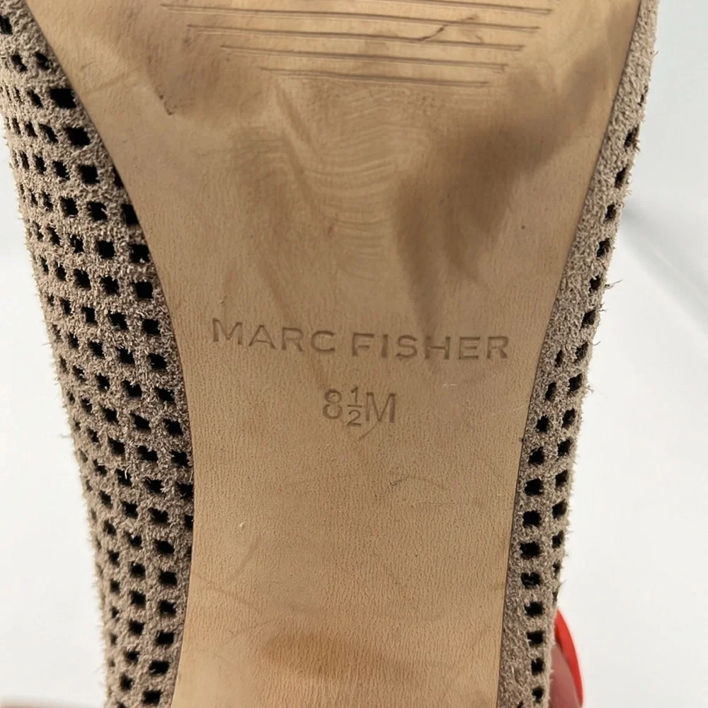 Marc Fisher Shaini Perforated Lace-up Peep Toe Ankle Booties